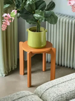 Hübsch Always Skammel H 42 x B 45 x L 45 cm - MDF/egetræ - Orange