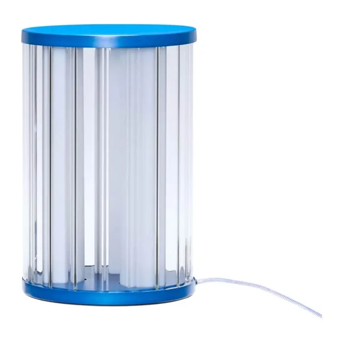 Hübsch Aru Bordlampe Ø 20 x H 30 cm - Glas/jern - Blå
