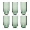 Hübsch Aster Vandglas - 6 stk. 20 cl - Glas - Grøn