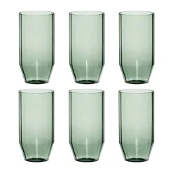 Hübsch Aster Vandglas - 6 stk. 20 cl - Glas - Grøn