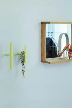Hübsch Base Spejl H 50 x B 12 x L 35 cm - Egetræ/spejlglas - Natur