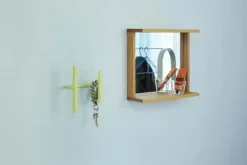 Hübsch Base Spejl H 50 x B 12 x L 35 cm - Egetræ/spejlglas - Natur