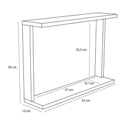Hübsch Base Spejl H 50 x B 12 x L 35 cm - Egetræ/spejlglas - Natur
