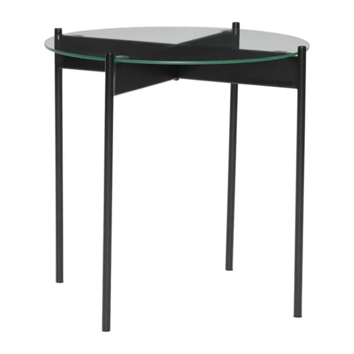 Hübsch Beam Sidebord H 42 x B 45 x L 45 cm - Glas/jern - Sort