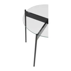 Hübsch Beam Sidebord H 42 x B 45 x L 45 cm - Glas/jern - Sort