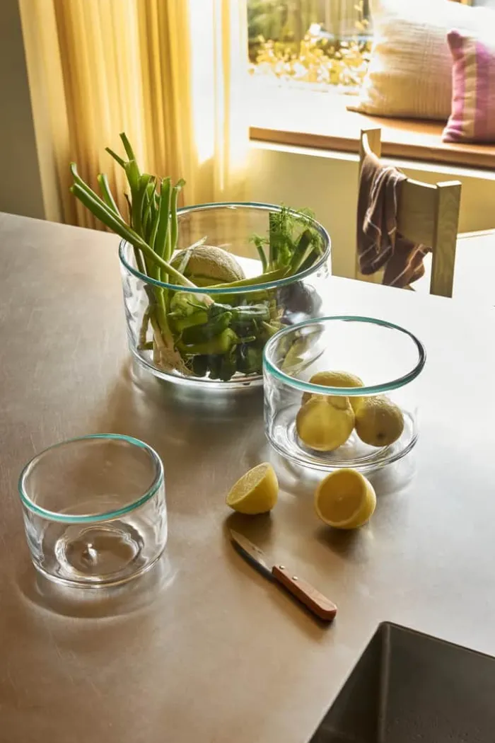 Hübsch Clea Skål Ø 15 cm - Glas - Klar/grøn