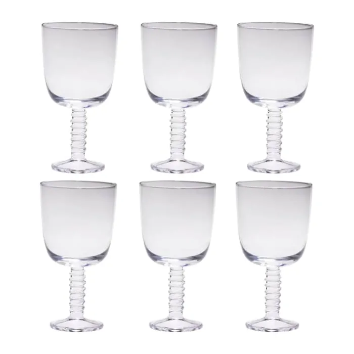 Hübsch Clink Rødvinsglas - 6 stk. 38 cl - Glas - Klar