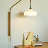 Hübsch Current Væglampe H 111 cm - Glas/jern - Khaki/hvid