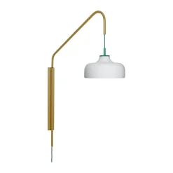 Hübsch Current Væglampe H 111 cm - Glas/jern - Khaki/hvid