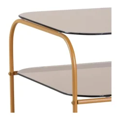 Hübsch Echo Sidebord H 42 x B 41 x L 41 cm - Glas/jern - Ravfarvet/brun