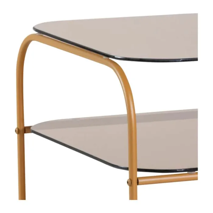 Hübsch Echo Sidebord H 42 x B 41 x L 41 cm - Glas/jern - Ravfarvet/brun