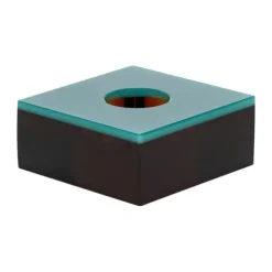 Hübsch Flux Fyrfadsstage H 4 x B 10 x L 10 cm - Krystalglas - Brun/grøn