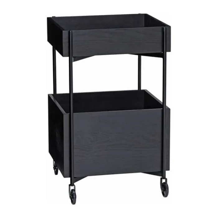 Hübsch Fresh Rullebord H 70 x B 40 x L 42 cm - Asketræ/MDF - Sort