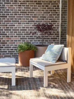 Hübsch Haus Loungestol H 71 x B 62 x L 65 cm - Aluminium/olefin - Beige