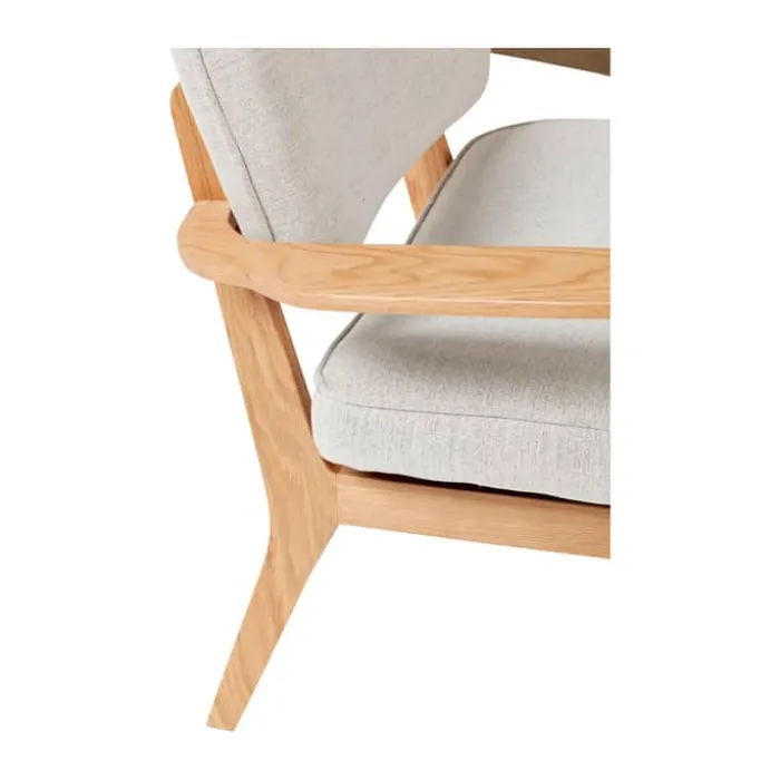 Hübsch Haze Loungstol H 77 x B 80 x L 64 cm - Egetræ/polyester - Grå/natur