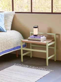 Hübsch Heritage Bænk H 55 x B 40 x L 60 cm - Egetræ/papirsnor - Grøn