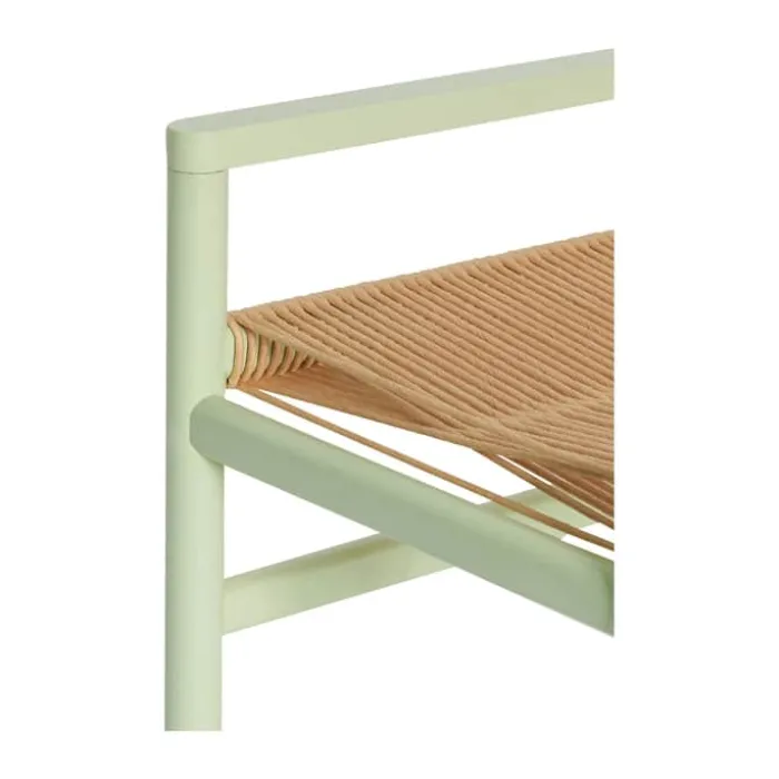 Hübsch Heritage Bænk H 55 x B 40 x L 60 cm - Egetræ/papirsnor - Grøn