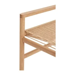 Hübsch Heritage Bænk H 55 x B 41 x L 100 cm - Egetræ/papirsnor - Natur