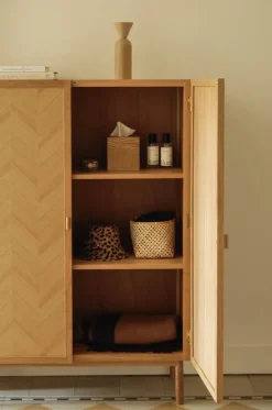 Hübsch Herringbone Klædeskab H 140 x B 43 x L 100 cm - MDF/egetræ - Natur