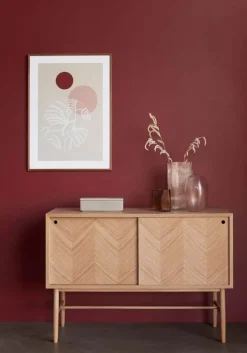 Hübsch Herringbone Kommode H 70 x B 40 x L 100 cm - MDF/egetræ - Natur