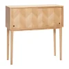 Hübsch Herringbone Konsolbord H 90 x B 35 x L 90 cm - MDF/egetræ - Natur
