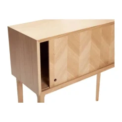Hübsch Herringbone Konsolbord H 90 x B 35 x L 90 cm - MDF/egetræ - Natur