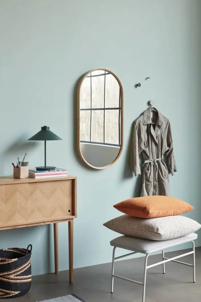 Hübsch Herringbone Konsolbord H 90 x B 35 x L 90 cm - MDF/egetræ - Natur