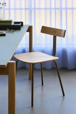 Hübsch Hock Spisebordsstol - 2 stk. H 78 x B 48 x L 44 cm - Egetræsfiner/MDF/jern - Natur/grøn