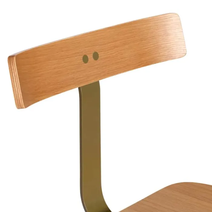 Hübsch Hock Spisebordsstol - 2 stk. H 78 x B 48 x L 44 cm - Egetræsfiner/MDF/jern - Natur/grøn