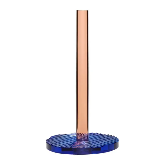 Hübsch Kiosk Køkkenrulleholder H 28 cm - Krystalglas - Blå/lyserød