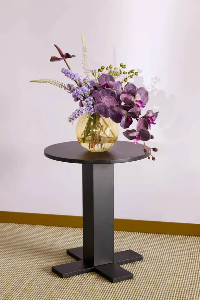 Hübsch Koohi Sidebord Ø 45 x H 50 cm - Egetræsfiner/MDF - Sort
