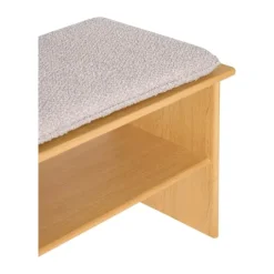 Hübsch Layer Bænk H 47 x B 40 x L 132 cm - MDF/egetræ/polyester - Natur/lysegrå