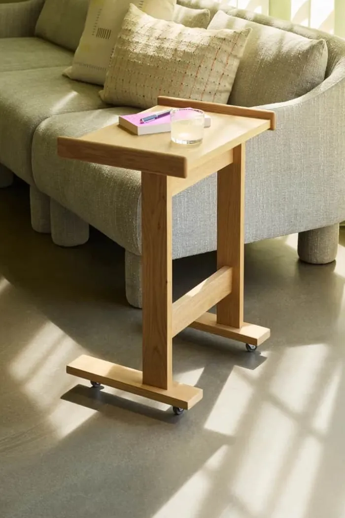 Hübsch Less Sidebord H 65 x B 35 x L 48 cm - MDF/egetræ - Natur