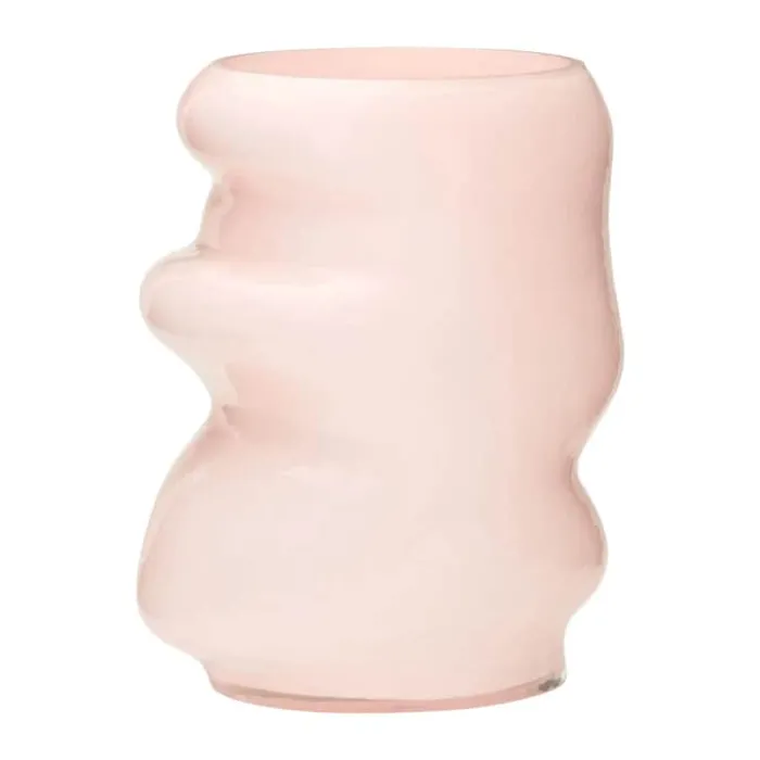 Hübsch Lote Vase H 25 cm - Glas - Lyserød