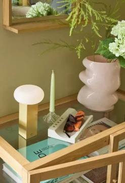 Hübsch Lote Vase H 25 cm - Glas - Lyserød