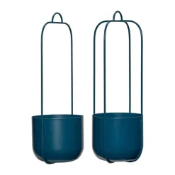 Hübsch Lotus Hængepotteskjuler Ø 16 x H 44 cm - Jern - Petrol