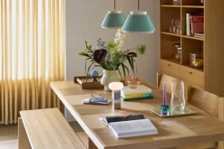 Hübsch Low Bordlampe H 20 cm - Glas/jern - Nikkel