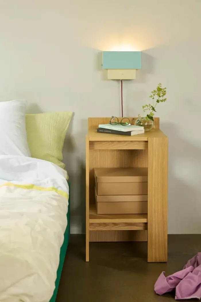 Hübsch Merge Sengebord H 70 x B 37 x L 42 cm - Egetræsfiner/MDF - Natur