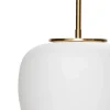 Hübsch Muse Pendel Ø 25 x H 40 cm - Glas/jern - Hvid/messingfarvet