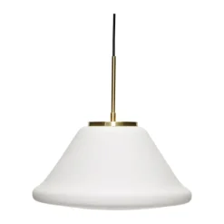 Hübsch Muse Pendel Ø 40 x H 20 cm - Glas/jern - Hvid