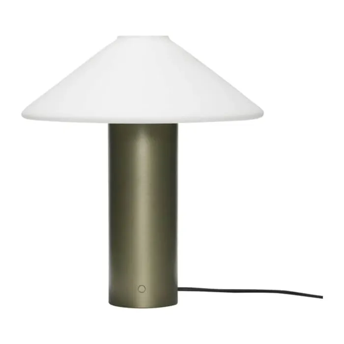 Hübsch Orbit Bordlampe Ø 35 x H 40 cm - Glas/jern - Mørkegrøn