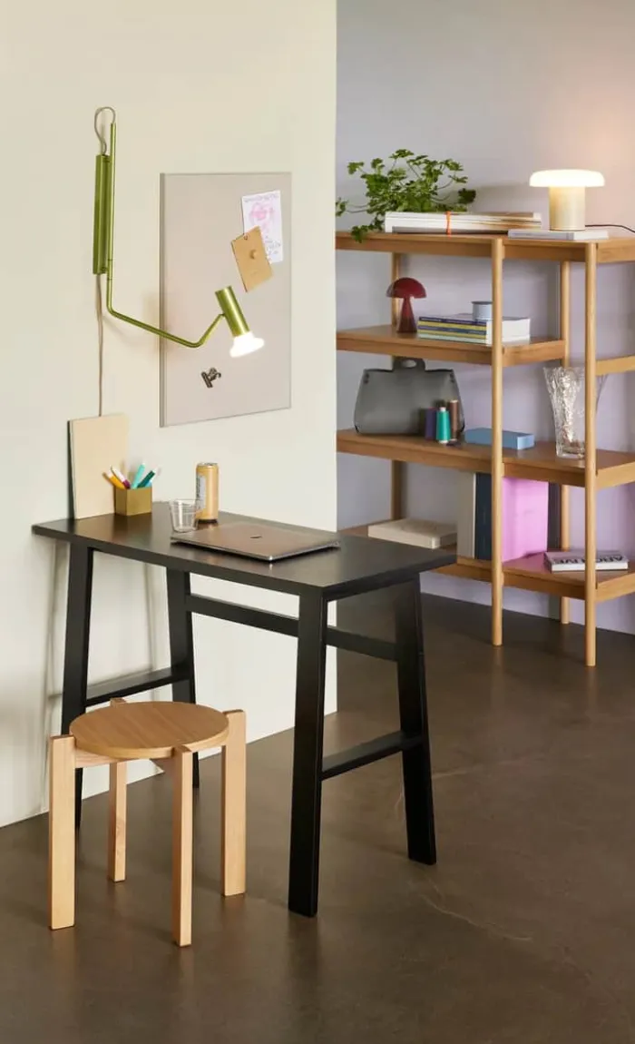Hübsch Poke Skrivebord H 75 x B 45 x L 100 cm - MDF/egetræ - Sort