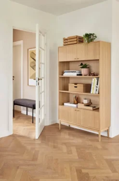 Hübsch Prime Reol H 170 x B 35 x L 100 cm - MDF/egetræ - Natur
