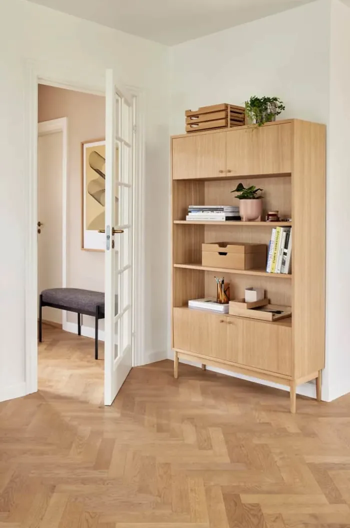 Hübsch Prime Reol H 170 x B 35 x L 100 cm - MDF/egetræ - Natur