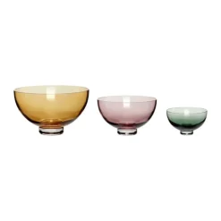 Hübsch Radiant Skål - 3 stk. Ø 12/18/22 cm - Glas - Multiglas