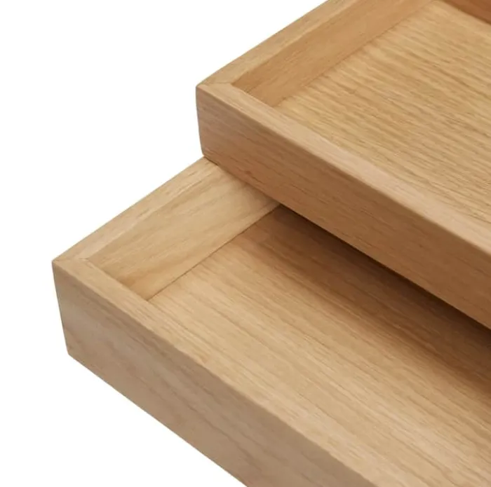 Hübsch Rail Skrivebordsordner - 2 dele B 25 x L 33 cm - Egetræ/MDF - Natur