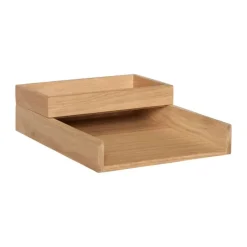 Hübsch Rail Skrivebordsordner - 2 dele B 25 x L 33 cm - Egetræ/MDF - Natur