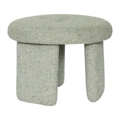 Hübsch Rocco Puf Ø 54 x H 41 cm - Polyester - Lysegrøn