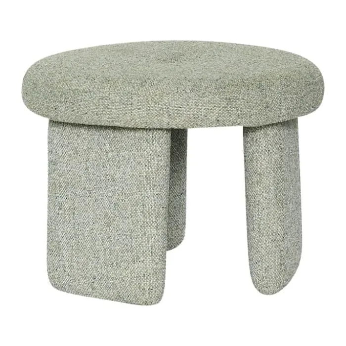 Hübsch Rocco Puf Ø 54 x H 41 cm - Polyester - Lysegrøn