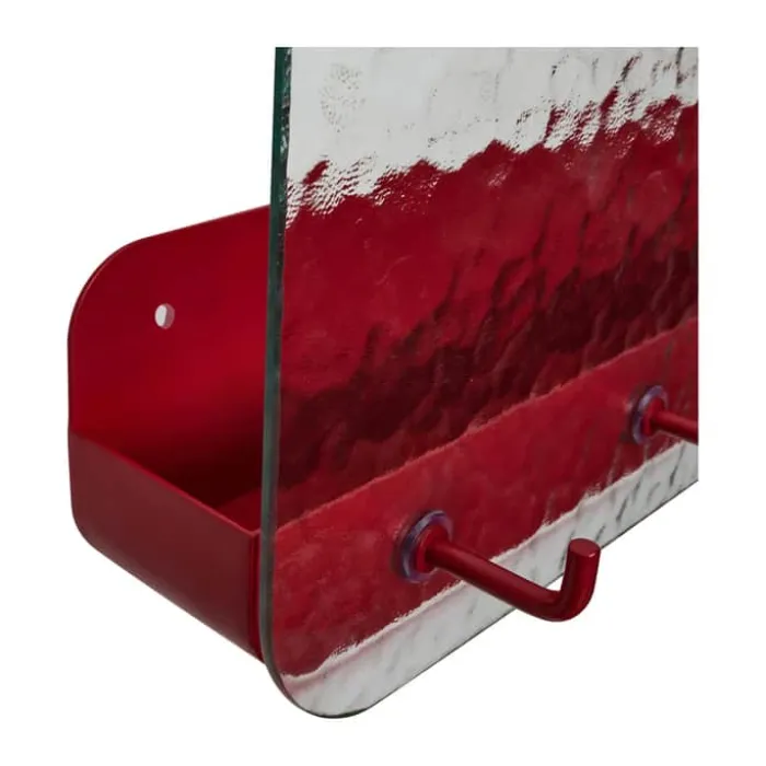 Hübsch Shack Vægreol H 30 x B 13 x L 60 cm - Glas - Rød/Klar